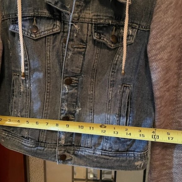 Free People Denim Jacket ~ removable hood - Picture 10 of 13